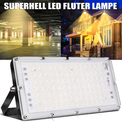 100W LED Fluter Modul Flutlicht Ultra Dünn Garten Scheinwerfer Außenstrahler DHL