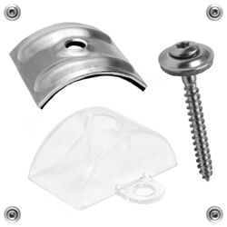 100 Abstandhalter Sinus 76/18 + Kalotten blank + Spenglerschrauben 4,5x55 A2 V2ASchrauben-Niro® - Profiqualität vom Fachhändler!