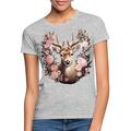 Hirsch Mit Blumen Trachtenshirt Frauen T-Shirt