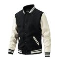 Herren College Baseball Jacke Sweat Jacke Leder Mehrfarbig Gr. S - 3XL