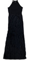 Maxikleid Trägerkleid Damen Plissee Kleid Gr. 36 S Schwarz Ärmellos Falten Basik