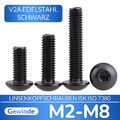 Linsenkopfschrauben ISK ISO 7380 M2 M2,5 M3 M4 M5 M6 M8 Edelstahl V2A A2 Schwarz