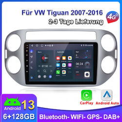 6+128G 9" Android 13 Autoradio Carplay Für VW Tiguan 2007-2016 GPS NAVI SWC DAB+