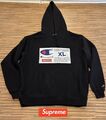 SUPREME x Champion Label Hooded Sweatshirt BLACK Men's XL