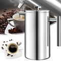 Thermo French Press,Kaffeepresse,Edelstahl Doppelwandig Kaffeekanne für Büro