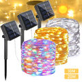 100-200 LED Solar Lichterkette Lichtschlauch Beleuchtung Garten Party Deko Außen