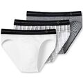 SCHIESSER Herren 3er Pack Rio-Slip 95/5 Serie grau+weiss+weiss kariert Gr.5/M