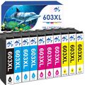 10x Patronen Set kompatibel für 603XL Epson WF-2810 2830 2850 XP-2100 3100 4100