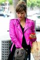 Damen 100 % authentische Biker Motorrad Jacke HOT PINK Lammleder Lederjacke