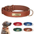 Personalisiert Hundehalsband Lederhalsband Namen Gravur Gepolstert Hund Halsband