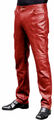 Lederhose Echte Jeans Herren Premium Rot Neue Stiche Herren Motorrad Style 11