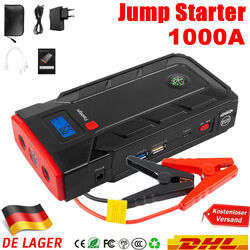 1000A Auto Starthilfe Jump Starter Ladegerät 12V KFZ Booster Powerbank + Tasche