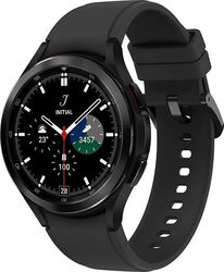 Samsung Galaxy Watch4 Classic 46 mm Edelstahlgehäuse schwarz am Silikonarmband sGut: Deutliche Gebrauchsspuren, voll funktionstüchtig