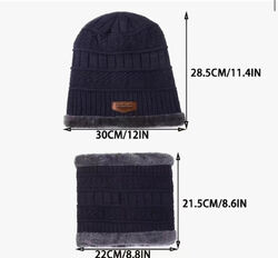 Damen Und Herren Wintermütze Strickmütze·Warme Beanie Set Mütze Und SchalUnisex One Size