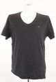 Tommy Hilfiger Herren T-Shirt L schwarz V-Ausschnitt Kurzarm Baumwolle A680