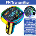 Bluetooth5.0 FM Transmitter KFZ Auto Radio MP3 Player Dual USB Ladegerät Adapter