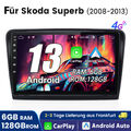 Android 13 Autoradio Carplay Für Skoda Superb 2008-2013 GPS Navi DAB+ BT 6+128GB