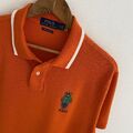 Ralph Lauren Poloshirt Größe XL X Large Herren orange Polobär maßgeschneiderte schmale Passform