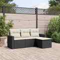 5-tlg. Garten-Sofagarnitur mit Kissen Beige Poly Rattan vidaXL