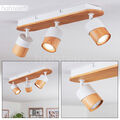 Schlaf Wohn Zimmer Flur Lampe Verstellbar Decken Leuchte 3-flammig Holz/weiß