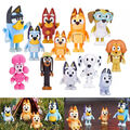 12er Bluey Family Bingo Dog Dad Mom Action Figures Familie und Freunde Set NEU