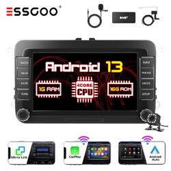 Android 13 Carplay Autoradio DAB+ GPS Kam MIK Für VW GOLF 5 Touran Caddy Polo 6R