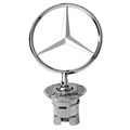 Schwarz44mm Emblem Stern Motorhaube Logo für Mercedes-Benz E200 C180 CLK200 S350