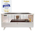 Indoor Kleintierstall aus Holz - ALBY White  - 120 cm