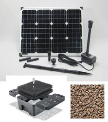 50 W Solarpumpe Teichpumpe Gartenteichpumpe Solar Bachlaufpumpe Pumpenset Filter