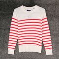 GANT Weiß Gestreift Rundhals Pullover GRÖSSE XS