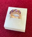 Amethyst Ring aus Sterling Silber 925, Rotgold beschichtet, mit Zirkonien, Gr.52