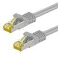 LAN Kabel 1/ 10 Stück RJ45 Patchkabel S/FTP PiMF m. CAT7 Rohkabel grau 0,25m-30m