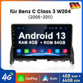 4G+64GB 9" Android 13 Car Stereo CarPlay GPS Navi for Mercedes C Class W204 S204