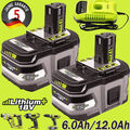 Für Ryobi Original Akku 18V 6AH Lithium One+ Plus RB18L50 P108 RB18L40/Ladegerät