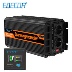 EDECOA 2000W 4000W Spannungswandler 12V 220V 230V Wechselrichter USB V3.0 0%MwSt