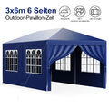 Pavillon Partyzelt Gartenzelt 3x6M Festzelt Bier Zelt 4 Seitenteile Wasserdicht