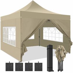 Pavillon 3x3/6m Wasserdicht UV Faltpavillon PopUp Partyzelt Gartenzelt Partyzelt