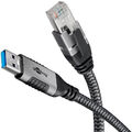 goobay USB A 3.0/RJ45 Kabel 1,0 m grau, schwarz, 1 St.