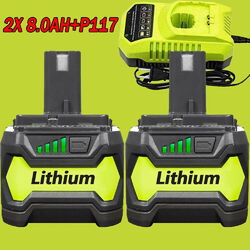 4x Original Für Ryobi Akku 18V 9Ah 6Ah Lithium ONE+ Plus RB18L50 P108 /Ladegerät