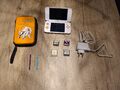 New Nintendo 2DS XL Weiss Orange Handheld Konsole + Ladekabel + Case + Spiele 