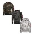 Alpha Industries Back Print Hoodie Camo Herren Hoodie Pullover Sweatshirt Hoody