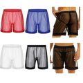 Herren Boxer Shorts Transparent Slips Unterwäsche Mesh mit Kordelzug Reizwäsche