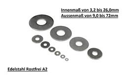 Große Edelstahl Unterlegscheiben Edelstahl Rostfrei A2, U-Scheibe