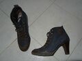 Paul Green Stiefelette Damen Ankle Boots Gr. UK 4 / 37 Blau/Braun Wildleder w.NE