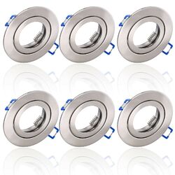6 Pack Bad Einbaustrahler Flach Feuchtraum Ip44 Led 230V Einbau Einbauleuchte6er SPARSET inkl. GU10 Fassung für 230V | für Nassräume