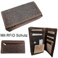 Damen Geldbörse Rose RFID Portemonnaie Echt Leder Frauen Portmonee Brieftasche
