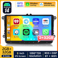 2+32G Android 14 Autoradio Carplay Für VW Golf 5 6 Passat Touran Tiguan EOS Polo