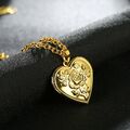 18K Gold Damen Medallion Medaillon zum öffnen Foto Amulett Herz Anhänger Kette 