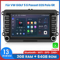 DAB+ CarPlay Autoradio Android 13 GPS NAVI BT 2+64GB Für VW GOLF 5 6 Touran Polo