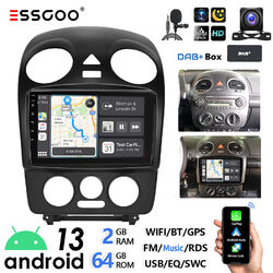 DAB+ 64G Android 13 Autoradio Carplay GPS Navi WiFi RDS BT Für VW Beetle 2001-10